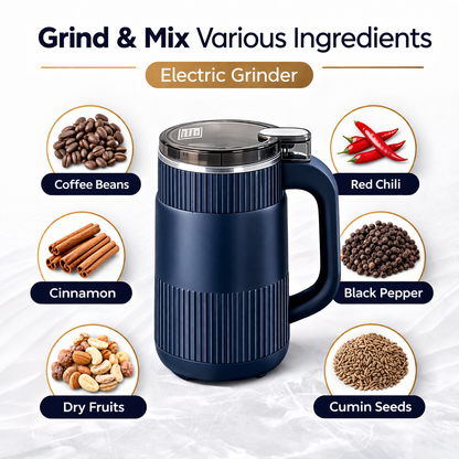 Electric Coffee Beans & Spices Grinder — Stainless Steel Blade Grinder for Herbs, Nuts & Grains