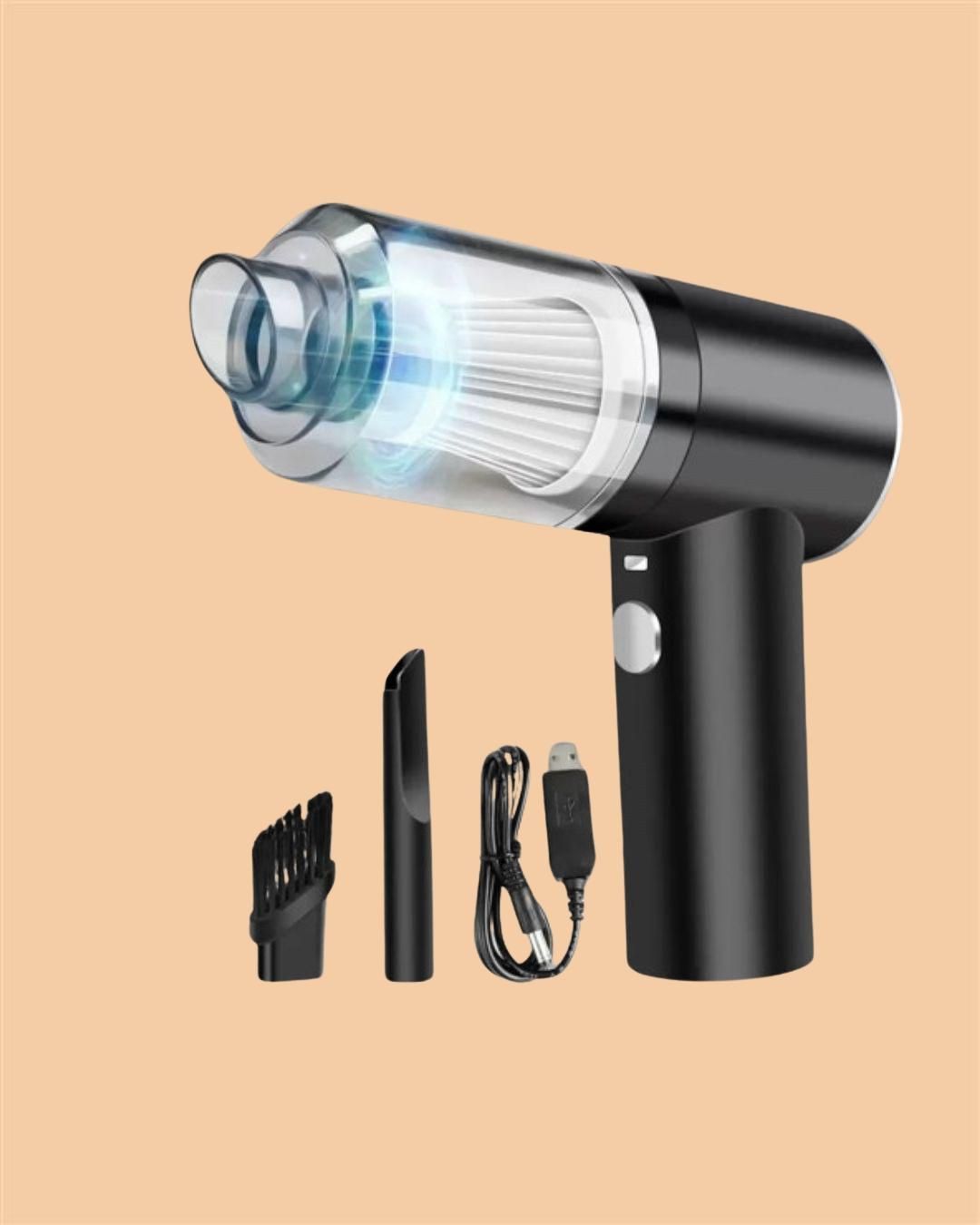 Portable Wireless Mini Vacuum Cleaner & Air Duster — Rechargeable Cordless Handheld Vacuum with HEPA Filter for Car