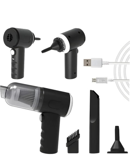 Portable Wireless Mini Vacuum Cleaner & Air Duster — Rechargeable Cordless Handheld Vacuum with HEPA Filter for Car