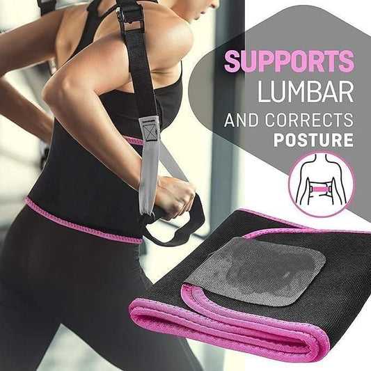 Adjustable Waist Trimmer Belt for Men & Women — Neoprene Sweat Band, Lumbar Support & Posture Corrector for Workout, Gym & Back Pain Relief
