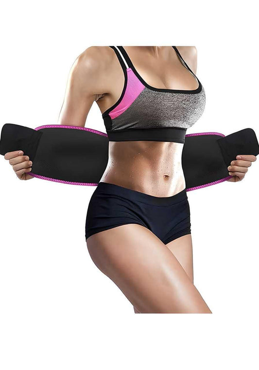 Adjustable Waist Trimmer Belt for Men & Women — Neoprene Sweat Band, Lumbar Support & Posture Corrector for Workout, Gym & Back Pain Relief